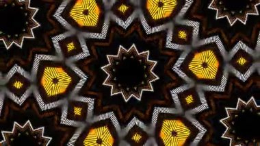 Psikedelik Kaleydoskop Patlaması simetrik kaleydoskop şekilleri patlıyor ve canlı renklerle beatendly döngülerde şekil değiştiriyor