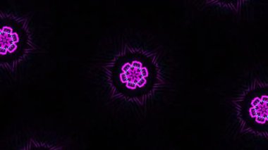 Psikedelik Kaleydoskop Patlaması simetrik kaleydoskop şekilleri patlıyor ve canlı renklerle beatendly döngülerde şekil değiştiriyor