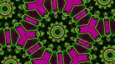Psychedelic Kaleidoscope Burst Symmetric kaleidoscope shapes bursting and morphing with vibrant colors on beatfriendly loops