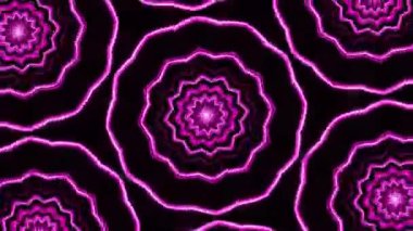 Psikedelik Kaleydoskop Patlaması simetrik kaleydoskop şekilleri patlıyor ve canlı renklerle beatendly döngülerde şekil değiştiriyor