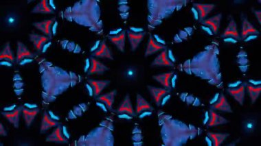 Psikedelik Kaleydoskop Patlaması simetrik kaleydoskop şekilleri patlıyor ve canlı renklerle beatendly döngülerde şekil değiştiriyor