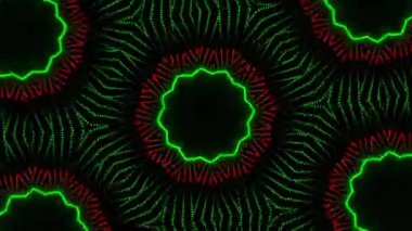 Psikedelik Kaleydoskop Patlaması simetrik kaleydoskop şekilleri patlıyor ve canlı renklerle beatendly döngülerde şekil değiştiriyor