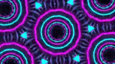 Psikedelik Kaleydoskop Patlaması simetrik kaleydoskop şekilleri patlıyor ve canlı renklerle beatendly döngülerde şekil değiştiriyor
