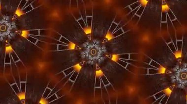 Psikedelik Kaleydoskop Patlaması simetrik kaleydoskop şekilleri patlıyor ve canlı renklerle beatendly döngülerde şekil değiştiriyor