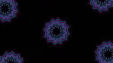 Psikedelik Kaleydoskop Patlaması simetrik kaleydoskop şekilleri patlıyor ve canlı renklerle beatendly döngülerde şekil değiştiriyor