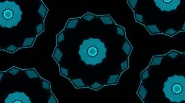 Psikedelik Kaleydoskop Patlaması simetrik kaleydoskop şekilleri patlıyor ve canlı renklerle beatendly döngülerde şekil değiştiriyor