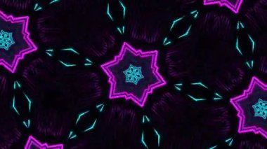 Psikedelik Kaleydoskop Patlaması simetrik kaleydoskop şekilleri patlıyor ve canlı renklerle beatendly döngülerde şekil değiştiriyor