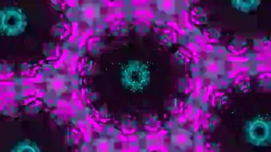 Psikedelik Kaleydoskop Patlaması simetrik kaleydoskop şekilleri patlıyor ve canlı renklerle beatendly döngülerde şekil değiştiriyor