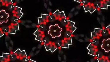 Psikedelik Kaleydoskop Patlaması simetrik kaleydoskop şekilleri patlıyor ve canlı renklerle beatendly döngülerde şekil değiştiriyor
