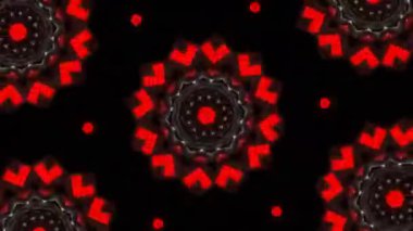 Psikedelik Kaleydoskop Patlaması simetrik kaleydoskop şekilleri patlıyor ve canlı renklerle beatendly döngülerde şekil değiştiriyor