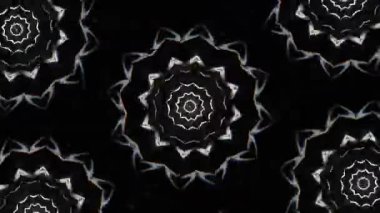 Psikedelik Kaleydoskop Patlaması simetrik kaleydoskop şekilleri patlıyor ve canlı renklerle beatendly döngülerde şekil değiştiriyor