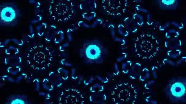 Psikedelik Kaleydoskop Patlaması simetrik kaleydoskop şekilleri patlıyor ve canlı renklerle beatendly döngülerde şekil değiştiriyor