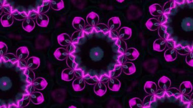 Psikedelik Kaleydoskop Patlaması simetrik kaleydoskop şekilleri patlıyor ve canlı renklerle beatendly döngülerde şekil değiştiriyor