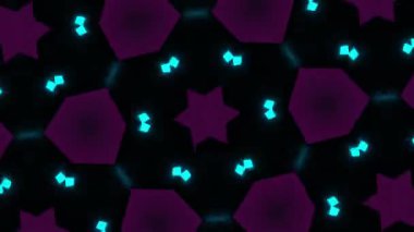 Psikedelik Kaleydoskop Patlaması simetrik kaleydoskop şekilleri patlıyor ve canlı renklerle beatendly döngülerde şekil değiştiriyor