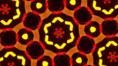 Psikedelik Kaleydoskop Patlaması simetrik kaleydoskop şekilleri patlıyor ve canlı renklerle beatendly döngülerde şekil değiştiriyor