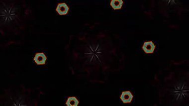 Psikedelik Kaleydoskop Patlaması simetrik kaleydoskop şekilleri patlıyor ve canlı renklerle beatendly döngülerde şekil değiştiriyor