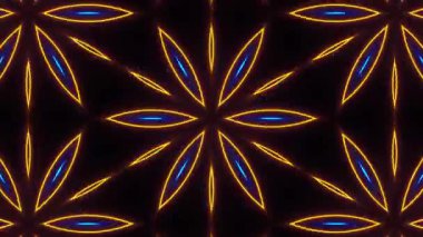 Psikedelik Kaleydoskop Patlaması simetrik kaleydoskop şekilleri patlıyor ve canlı renklerle beatendly döngülerde şekil değiştiriyor