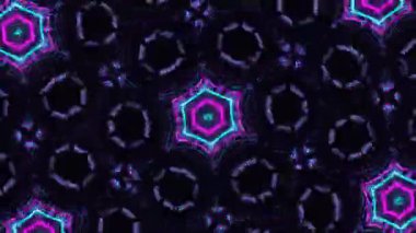 Psikedelik Kaleydoskop Patlaması simetrik kaleydoskop şekilleri patlıyor ve canlı renklerle beatendly döngülerde şekil değiştiriyor