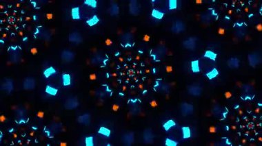 Psikedelik Kaleydoskop Patlaması simetrik kaleydoskop şekilleri patlıyor ve canlı renklerle beatendly döngülerde şekil değiştiriyor