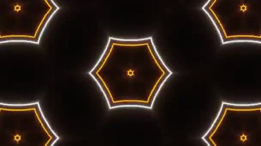 Psikedelik Kaleydoskop Patlaması simetrik kaleydoskop şekilleri patlıyor ve canlı renklerle beatendly döngülerde şekil değiştiriyor