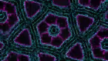 Psikedelik Kaleydoskop Patlaması simetrik kaleydoskop şekilleri patlıyor ve canlı renklerle beatendly döngülerde şekil değiştiriyor