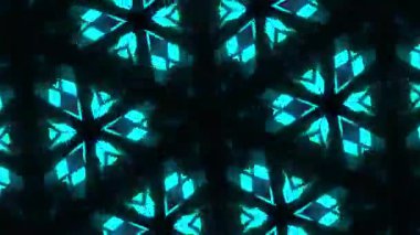 Psikedelik Kaleydoskop Patlaması simetrik kaleydoskop şekilleri patlıyor ve canlı renklerle beatendly döngülerde şekil değiştiriyor