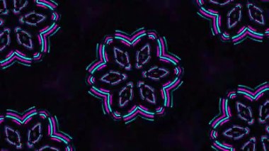 Psikedelik Kaleydoskop Patlaması simetrik kaleydoskop şekilleri patlıyor ve canlı renklerle beatendly döngülerde şekil değiştiriyor