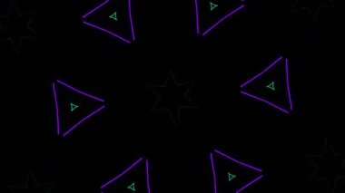 Psikedelik Kaleydoskop Patlaması simetrik kaleydoskop şekilleri patlıyor ve canlı renklerle beatendly döngülerde şekil değiştiriyor