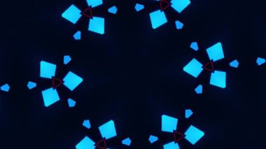 Psikedelik Kaleydoskop Patlaması simetrik kaleydoskop şekilleri patlıyor ve canlı renklerle beatendly döngülerde şekil değiştiriyor