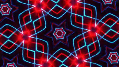 Psikedelik Kaleydoskop Patlaması simetrik kaleydoskop şekilleri patlıyor ve canlı renklerle beatendly döngülerde şekil değiştiriyor