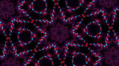 Psikedelik Kaleydoskop Patlaması simetrik kaleydoskop şekilleri patlıyor ve canlı renklerle beatendly döngülerde şekil değiştiriyor