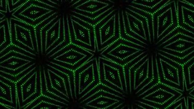 Psikedelik Kaleydoskop Patlaması simetrik kaleydoskop şekilleri patlıyor ve canlı renklerle beatendly döngülerde şekil değiştiriyor