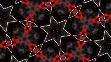 Psikedelik Kaleydoskop Patlaması simetrik kaleydoskop şekilleri patlıyor ve canlı renklerle beatendly döngülerde şekil değiştiriyor