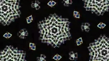 Psikedelik Kaleydoskop Patlaması simetrik kaleydoskop şekilleri patlıyor ve canlı renklerle beatendly döngülerde şekil değiştiriyor