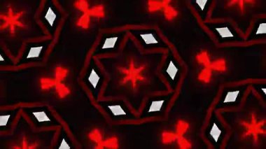 Psikedelik Kaleydoskop Patlaması simetrik kaleydoskop şekilleri patlıyor ve canlı renklerle beatendly döngülerde şekil değiştiriyor