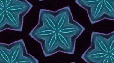 Psikedelik Kaleydoskop Patlaması simetrik kaleydoskop şekilleri patlıyor ve canlı renklerle beatendly döngülerde şekil değiştiriyor