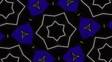 Psikedelik Kaleydoskop Patlaması simetrik kaleydoskop şekilleri patlıyor ve canlı renklerle beatendly döngülerde şekil değiştiriyor