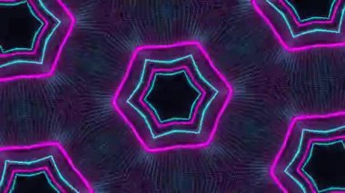 Psikedelik Kaleydoskop Patlaması simetrik kaleydoskop şekilleri patlıyor ve canlı renklerle beatendly döngülerde şekil değiştiriyor