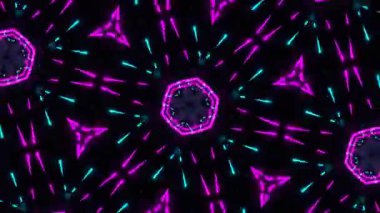 Psikedelik Kaleydoskop Patlaması simetrik kaleydoskop şekilleri patlıyor ve canlı renklerle beatendly döngülerde şekil değiştiriyor