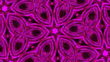 Psikedelik Kaleydoskop Patlaması simetrik kaleydoskop şekilleri patlıyor ve canlı renklerle beatendly döngülerde şekil değiştiriyor