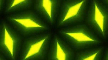 Psikedelik Kaleydoskop Patlaması simetrik kaleydoskop şekilleri patlıyor ve canlı renklerle beatendly döngülerde şekil değiştiriyor