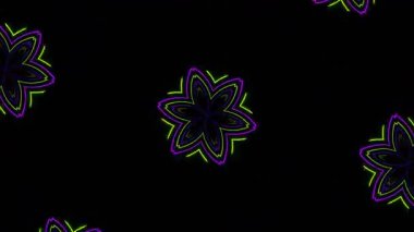 Psikedelik Kaleydoskop Patlaması simetrik kaleydoskop şekilleri patlıyor ve canlı renklerle beatendly döngülerde şekil değiştiriyor