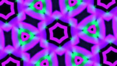 Psikedelik Kaleydoskop Patlaması simetrik kaleydoskop şekilleri patlıyor ve canlı renklerle beatendly döngülerde şekil değiştiriyor