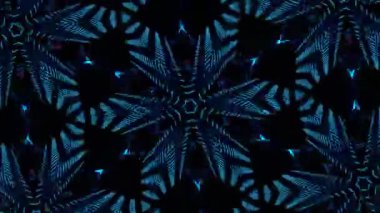 Psikedelik Kaleydoskop Patlaması simetrik kaleydoskop şekilleri patlıyor ve canlı renklerle beatendly döngülerde şekil değiştiriyor