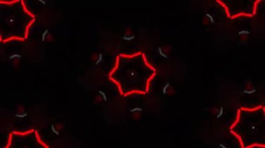 Psikedelik Kaleydoskop Patlaması simetrik kaleydoskop şekilleri patlıyor ve canlı renklerle beatendly döngülerde şekil değiştiriyor