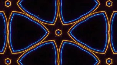 Psikedelik Kaleydoskop Patlaması simetrik kaleydoskop şekilleri patlıyor ve canlı renklerle beatendly döngülerde şekil değiştiriyor