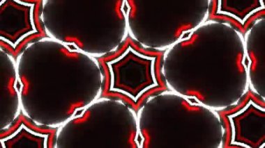 Psikedelik Kaleydoskop Patlaması simetrik kaleydoskop şekilleri patlıyor ve canlı renklerle beatendly döngülerde şekil değiştiriyor