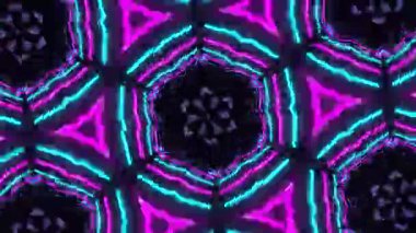 Psikedelik Kaleydoskop Patlaması simetrik kaleydoskop şekilleri patlıyor ve canlı renklerle beatendly döngülerde şekil değiştiriyor