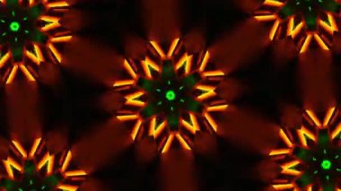 Psikedelik Kaleydoskop Patlaması simetrik kaleydoskop şekilleri patlıyor ve canlı renklerle beatendly döngülerde şekil değiştiriyor