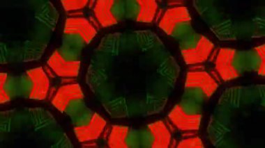 Psikedelik Kaleydoskop Patlaması simetrik kaleydoskop şekilleri patlıyor ve canlı renklerle beatendly döngülerde şekil değiştiriyor